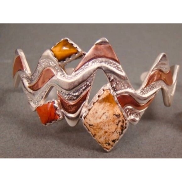 Carolyn Pollack Jewelry - Carolyn Pollack Reilos Studio Sterling Silver Copper Stone Bracelet